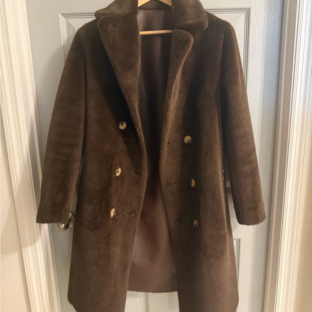 Chic Brown reversible faux leather Teddy Jacket for Women